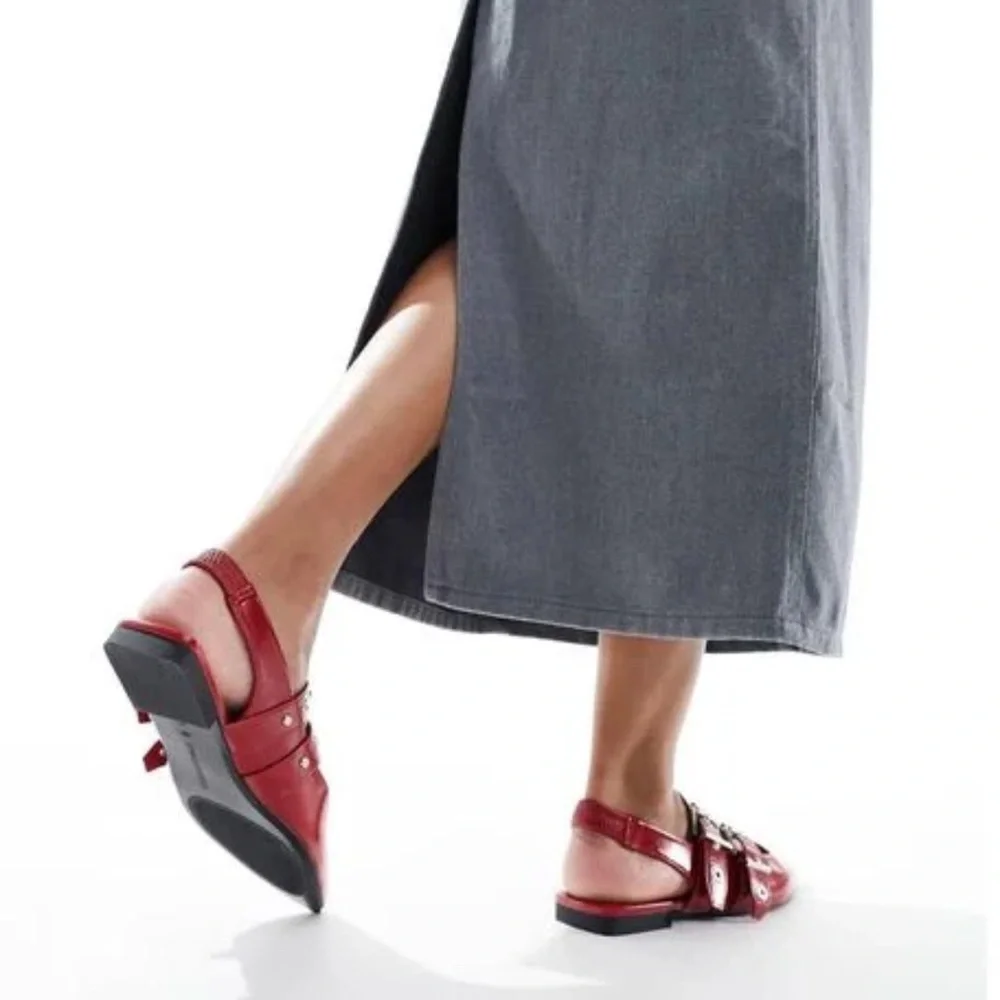 Stradivarius Buckle Detail Slingback Ballet Shoes - Picture 3 of 7